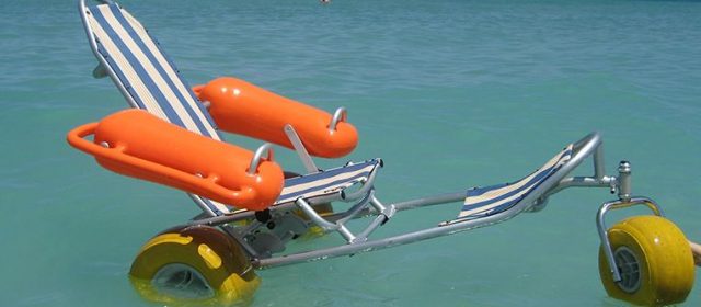 Donation of a floating beach wheelchair